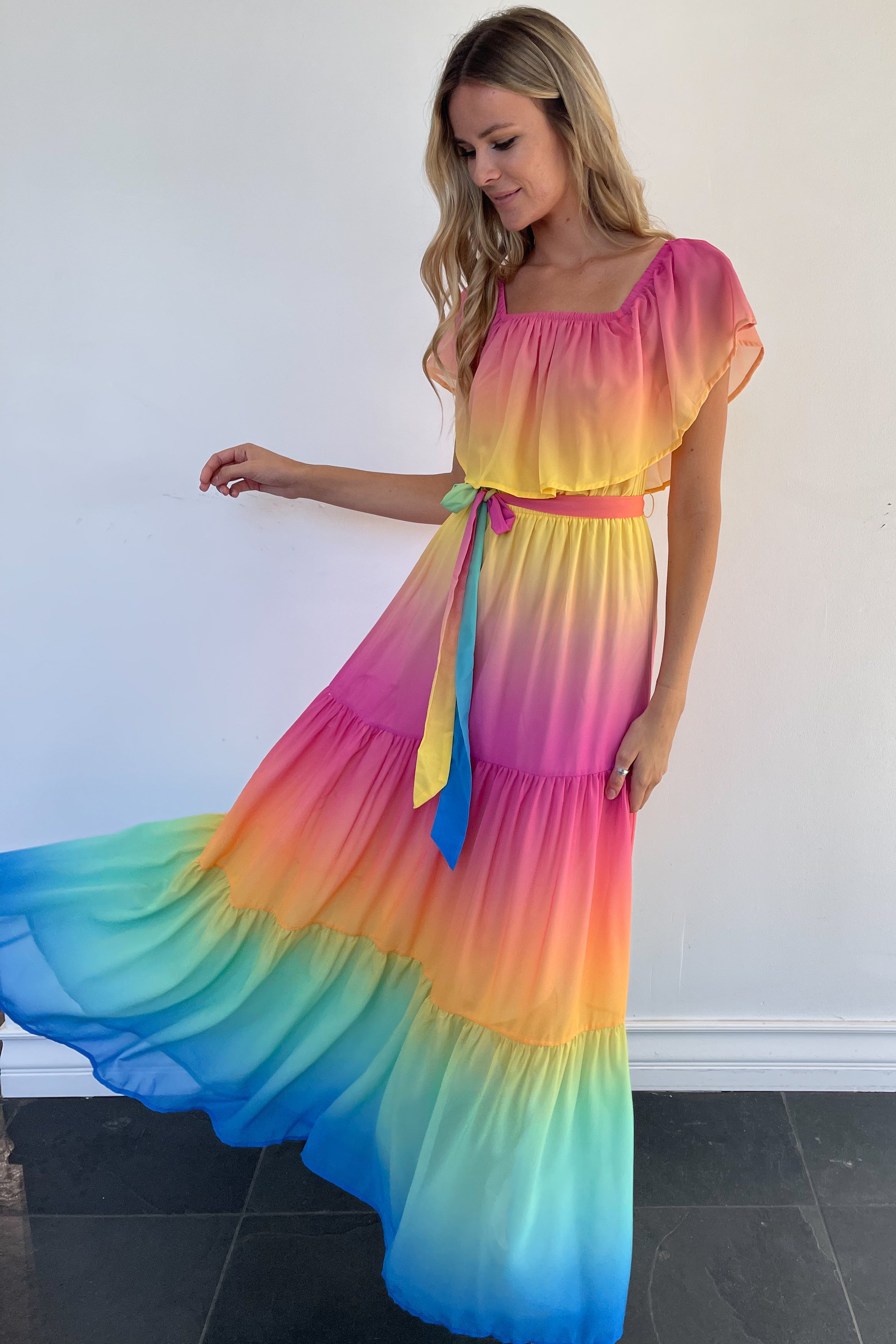 Selina Maxi Dress-Rainbow – Love Lola